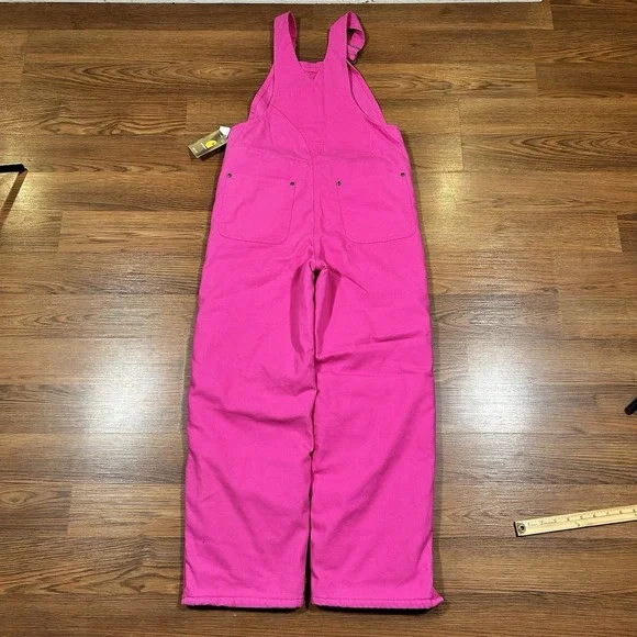 NWT Carhartt Insulated Overalls Coveralls Bibs Girls Size 12 Raspberry Rose Pink